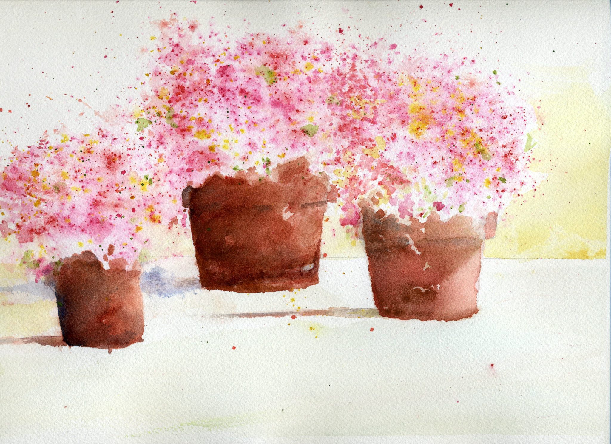 Strawberry Burst pink watercolor flowers
